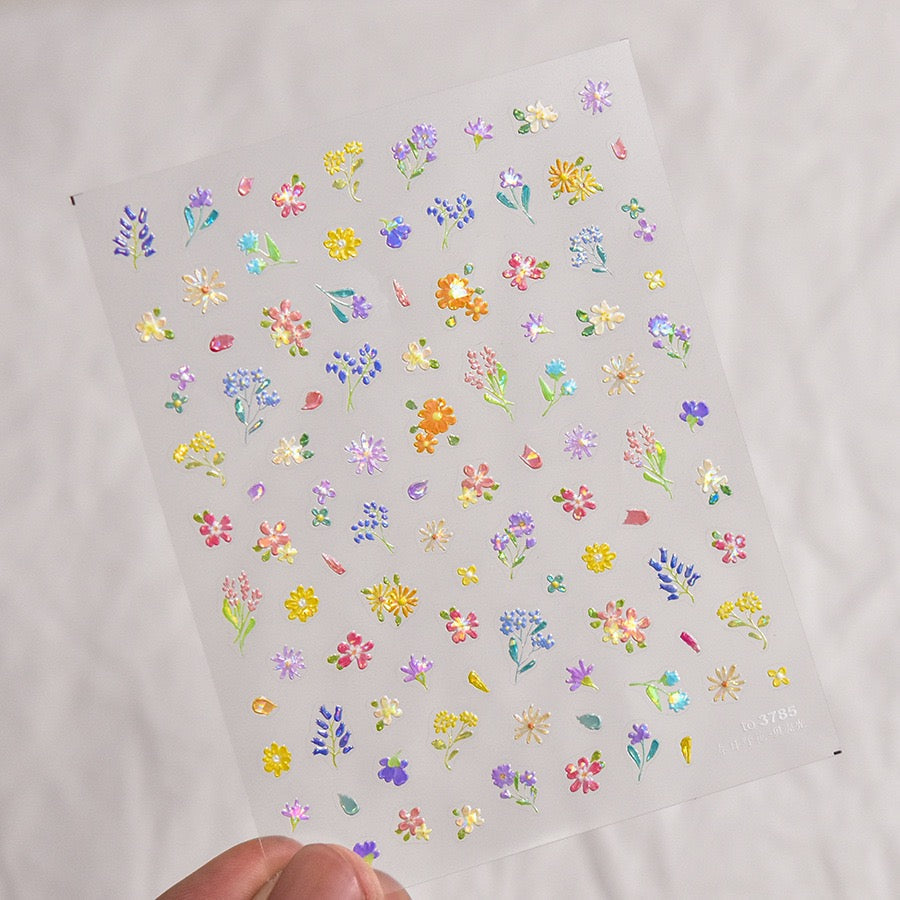 LuLuFun Studio Spring Wild Flower Nail Deco Stickers - Floral Nail Art