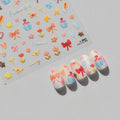 LuLuFun Studio Kawaii Bowknot Cake Flower Nail Art Deco Stickers - 1 Sheet
