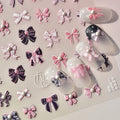LuLuFun Studio Black Pink Bowknot Nail Deco Stickers - DIY Nail Art