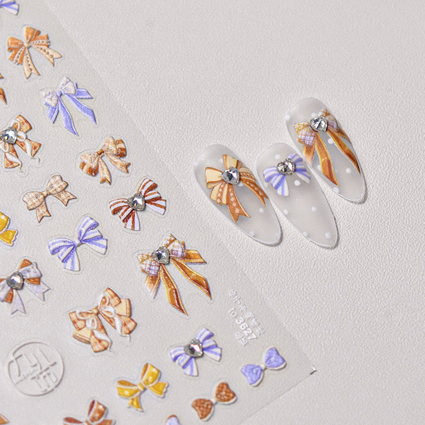 LuLuFun Studio Kawaii Bowknot Nail Deco Stickers – Ultra-Thin Nail Art