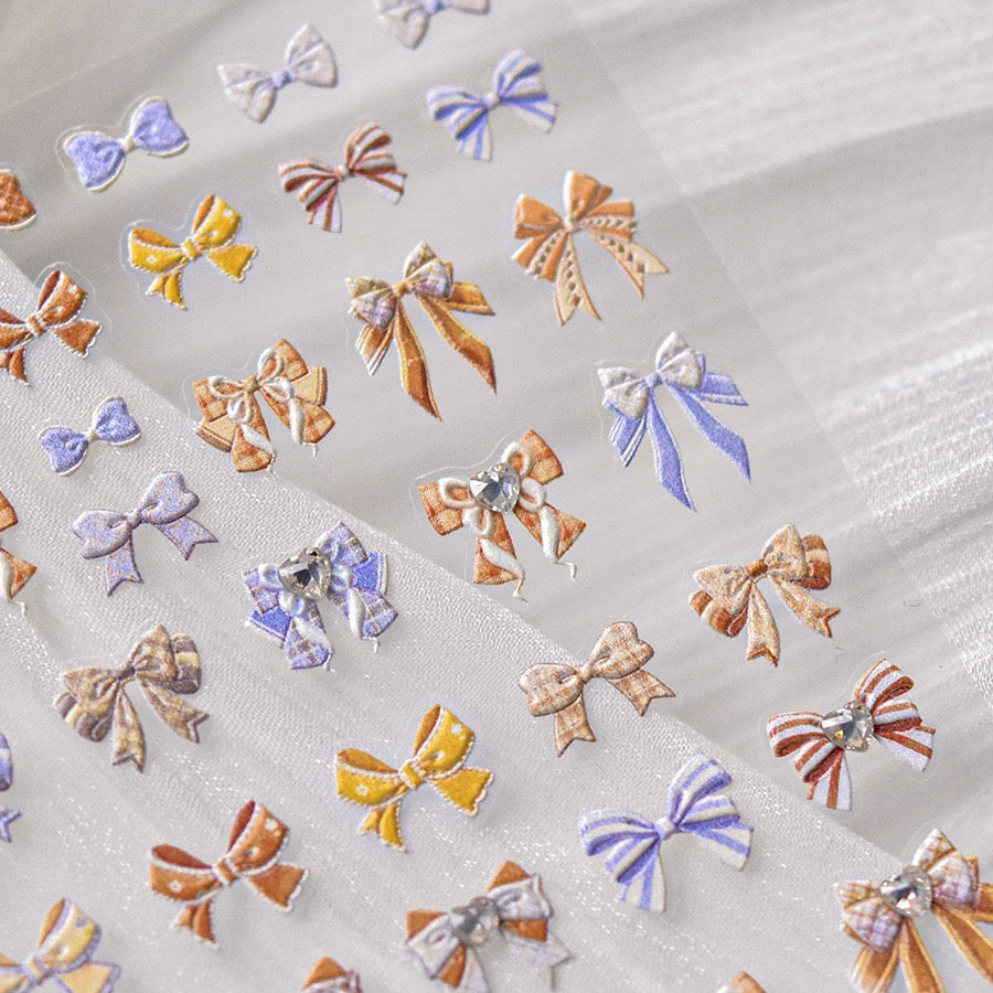 LuLuFun Studio Kawaii Bowknot Nail Deco Stickers – Ultra-Thin Nail Art
