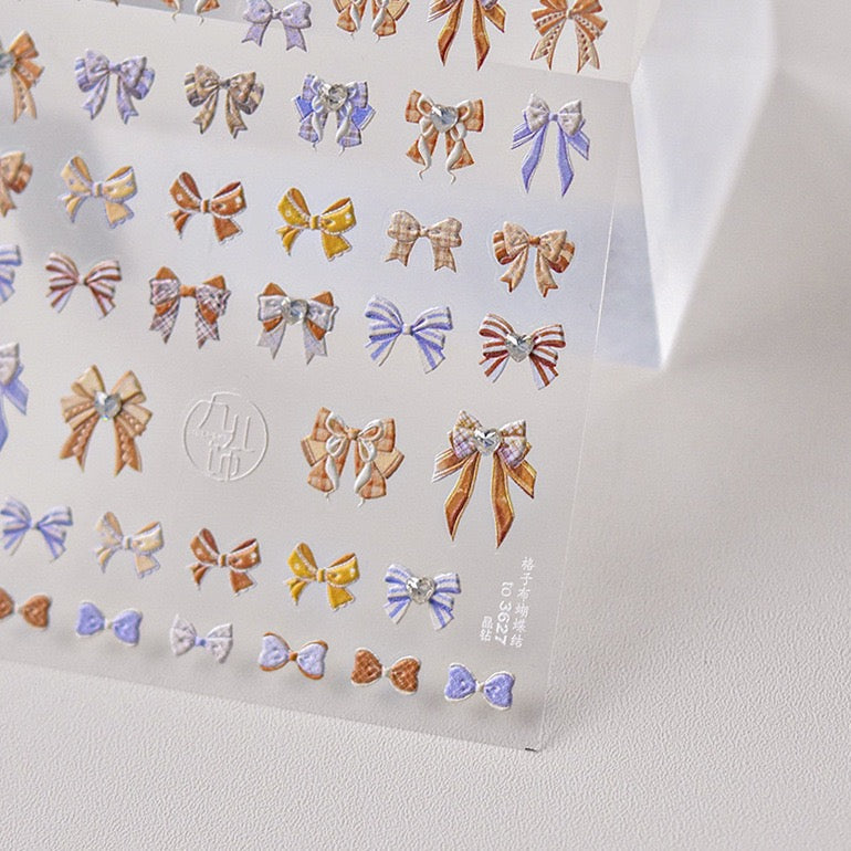 LuLuFun Studio Kawaii Bowknot Nail Deco Stickers – Ultra-Thin Nail Art