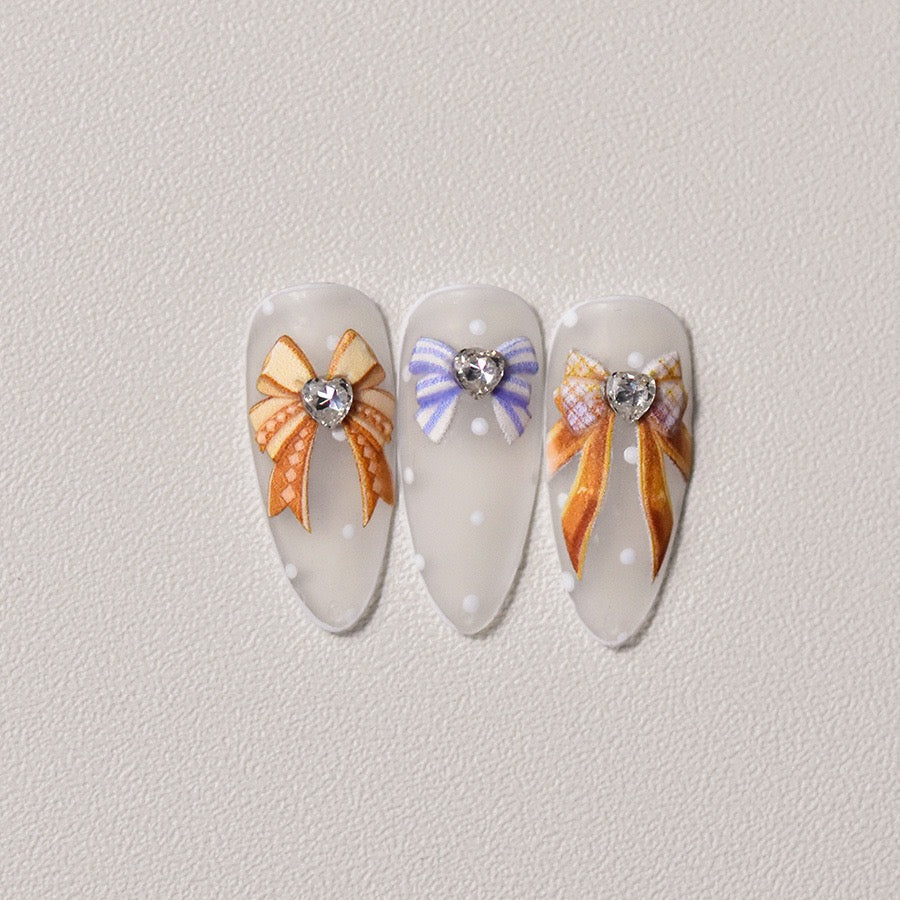 LuLuFun Studio Kawaii Bowknot Nail Deco Stickers – Ultra-Thin Nail Art