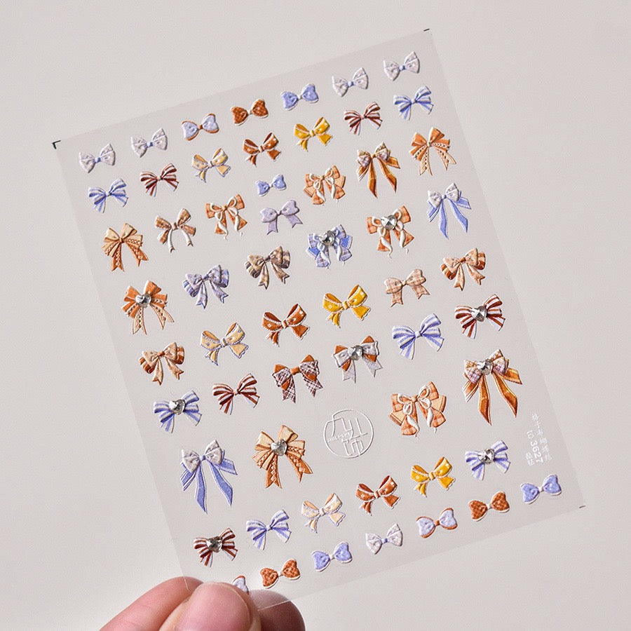 LuLuFun Studio Kawaii Bowknot Nail Deco Stickers – Ultra-Thin Nail Art