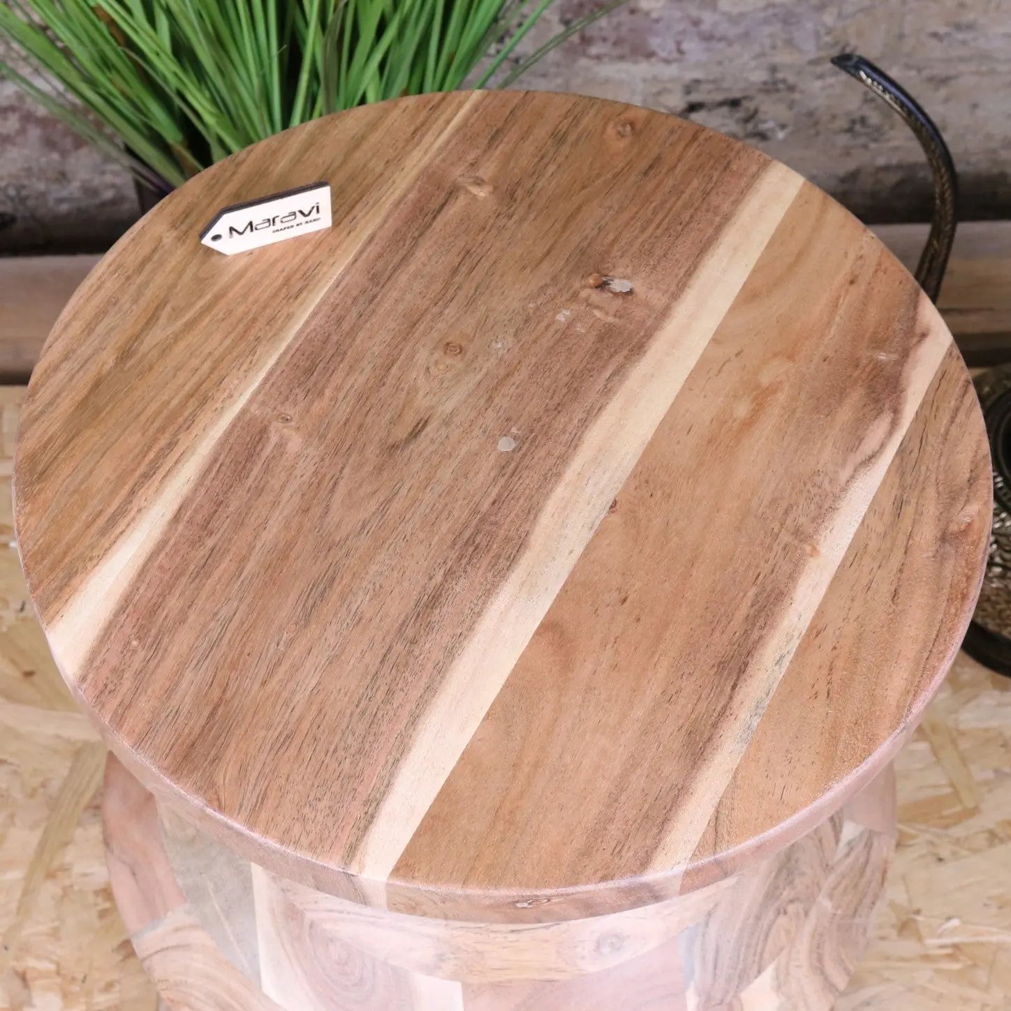 Ujha Totem Side Table Acacia Wood
