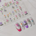 LuLuFun Studio Spring Tulip Nail Deco Stickers - Ultra-Thin Nail Art
