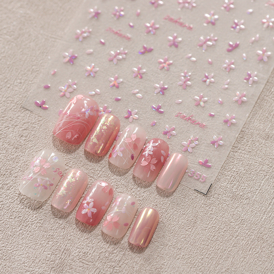 LuLuFun Studio Cherry Blossom 5D Nail Deco Stickers - Spring Nail Art