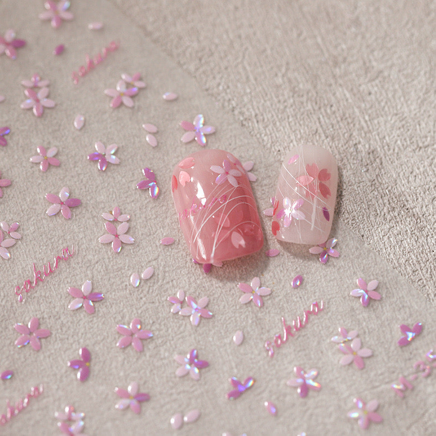 LuLuFun Studio Cherry Blossom 5D Nail Deco Stickers - Spring Nail Art