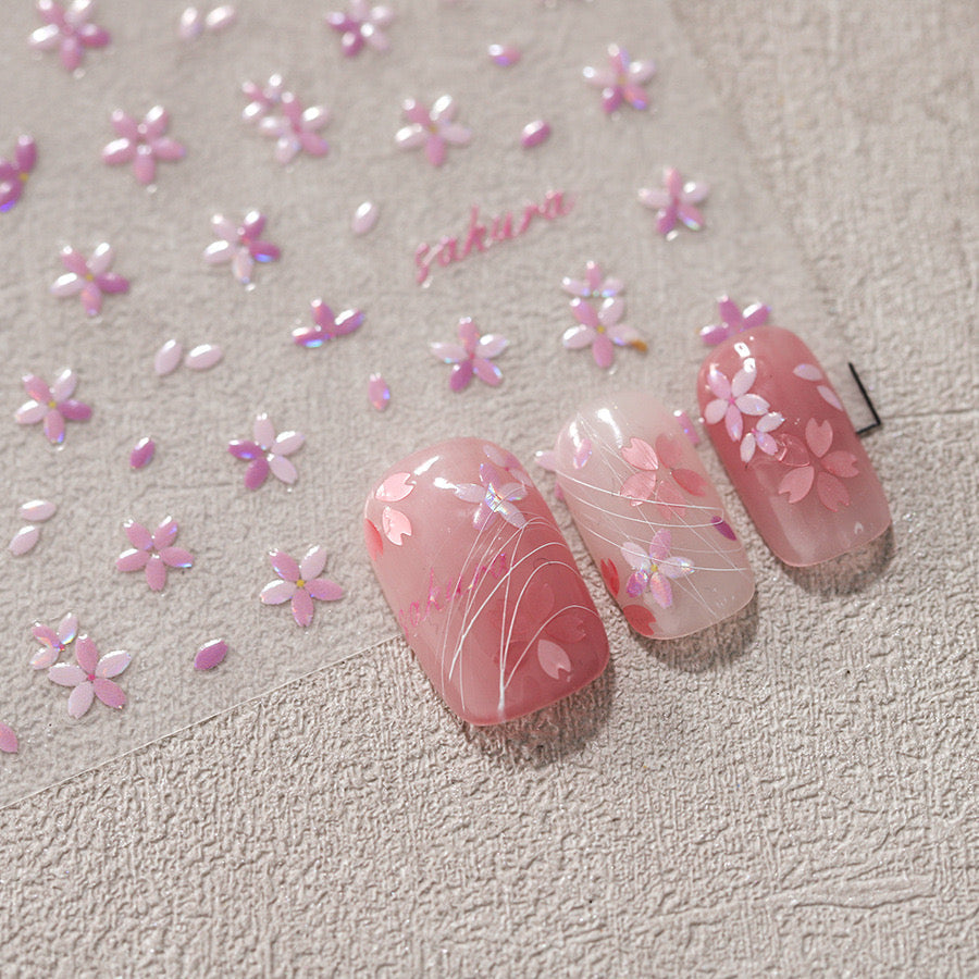 LuLuFun Studio Cherry Blossom 5D Nail Deco Stickers - Spring Nail Art