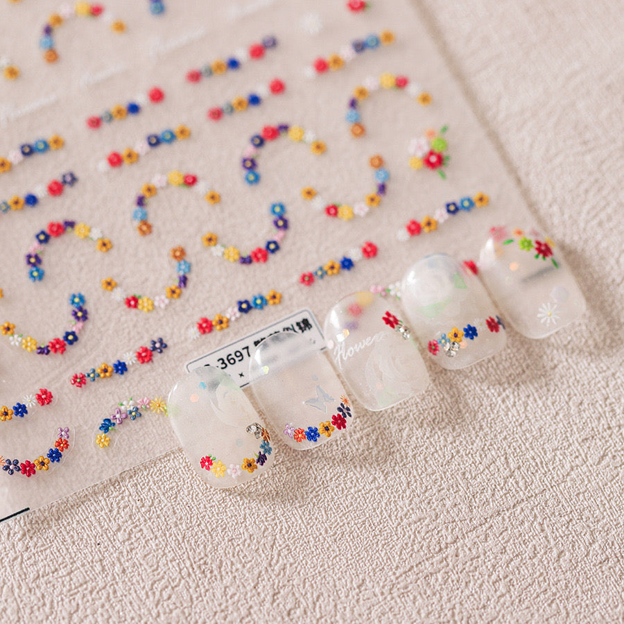 LuLuFun Studio Spring Flower Nail Deco Stickers - Mini Floral Decals