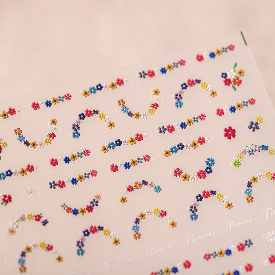 LuLuFun Studio Spring Flower Nail Deco Stickers - Mini Floral Decals
