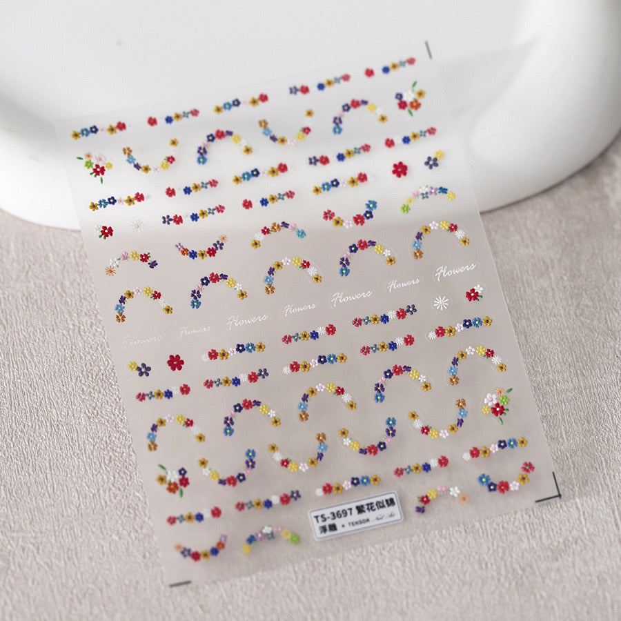 LuLuFun Studio Spring Flower Nail Deco Stickers - Mini Floral Decals