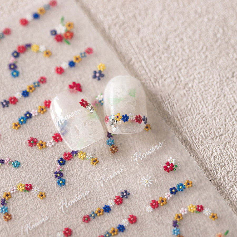 LuLuFun Studio Spring Flower Nail Deco Stickers - Mini Floral Decals
