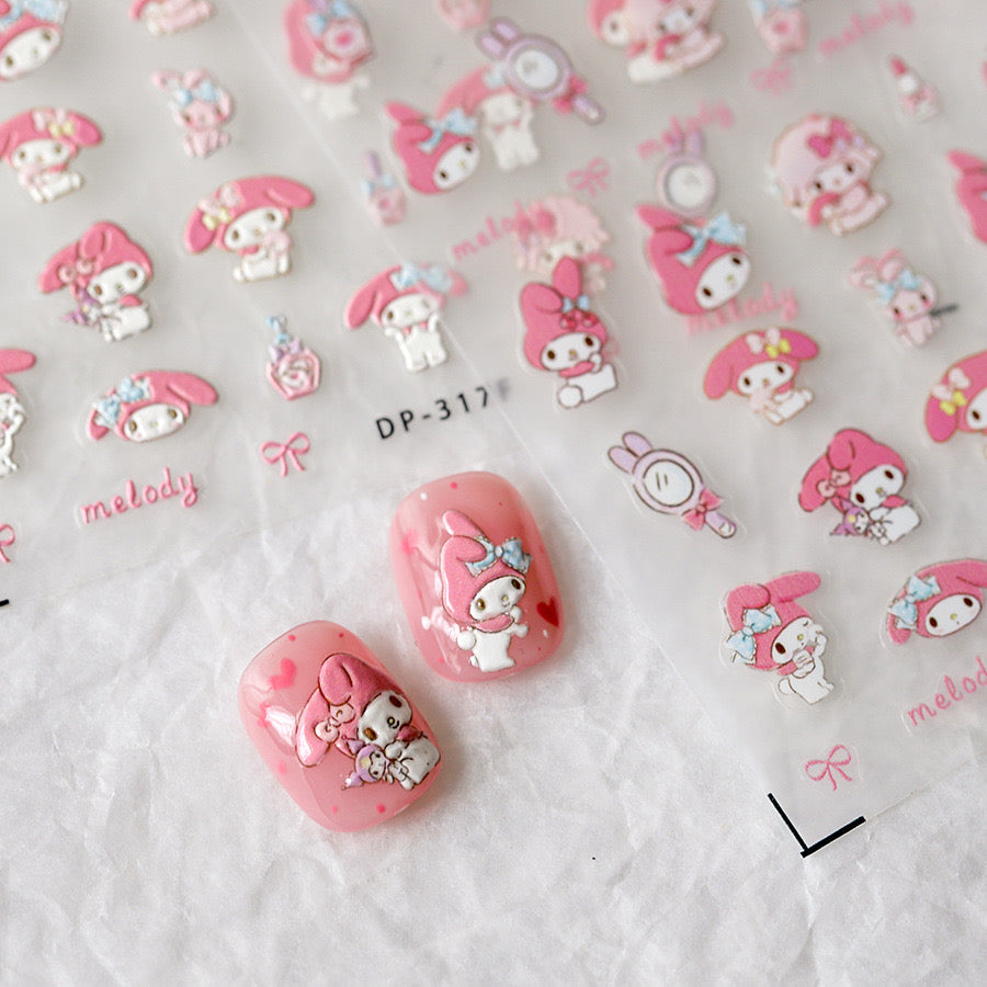 LuLuFun Studio Melody Embossed Nail Deco Stickers - Ultra-Thin DIY Art