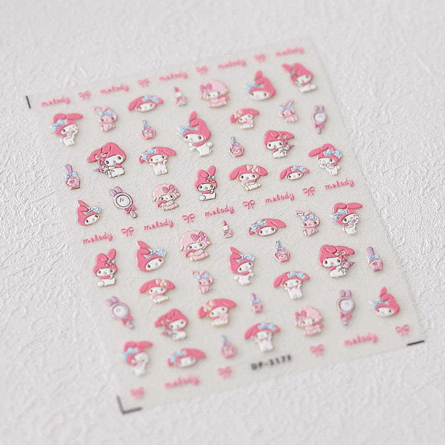LuLuFun Studio Melody Embossed Nail Deco Stickers - Ultra-Thin DIY Art