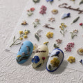 LuLuFun Studio Wild Flower 5D Nail Deco Stickers - Floral Art Decals