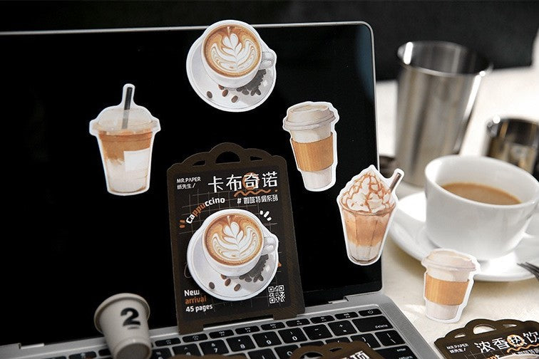 LuLuFun Studio Coffee Drink Sticky Notes – 45 Sheet Memo Pad Stationery