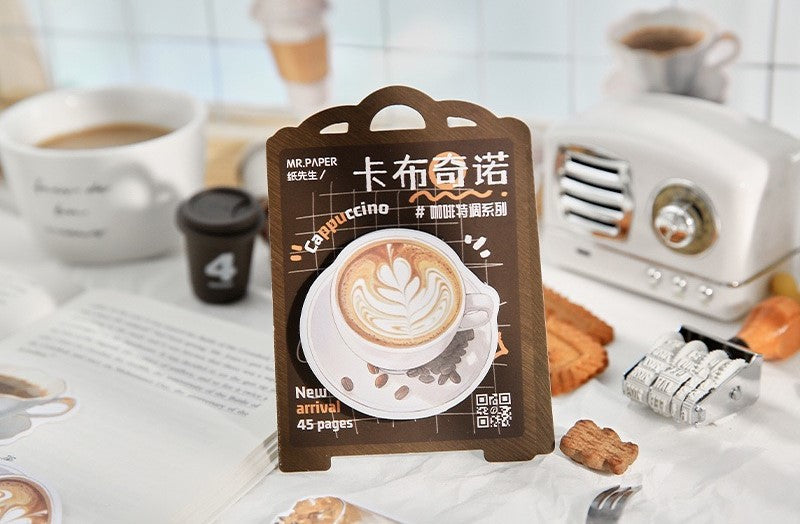 LuLuFun Studio Coffee Drink Sticky Notes – 45 Sheet Memo Pad Stationery