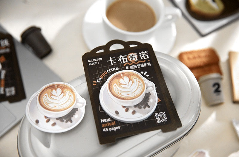 LuLuFun Studio Coffee Drink Sticky Notes – 45 Sheet Memo Pad Stationery