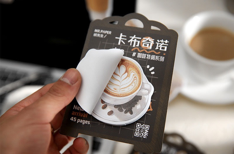LuLuFun Studio Coffee Drink Sticky Notes – 45 Sheet Memo Pad Stationery