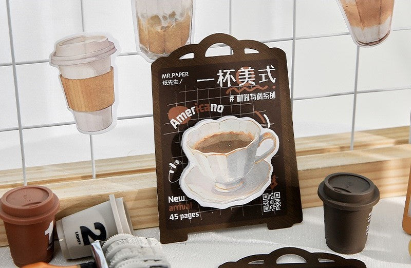 LuLuFun Studio Coffee Drink Sticky Notes – 45 Sheet Memo Pad Stationery