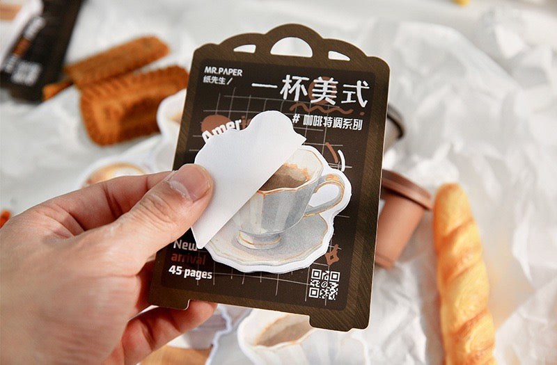 LuLuFun Studio Coffee Drink Sticky Notes – 45 Sheet Memo Pad Stationery