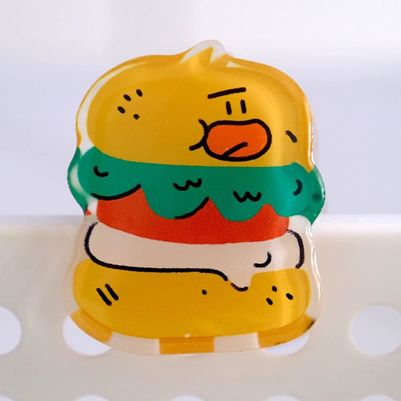 Hamburger Acrylic Binder Clip – LuLuFun Studio Cute Stationery Bookmark