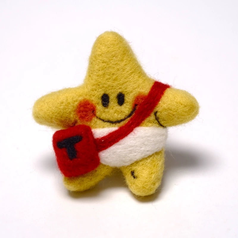 LuLuFun Studio Needle Felted Star & Bag Brooch – Handmade Cute Pin