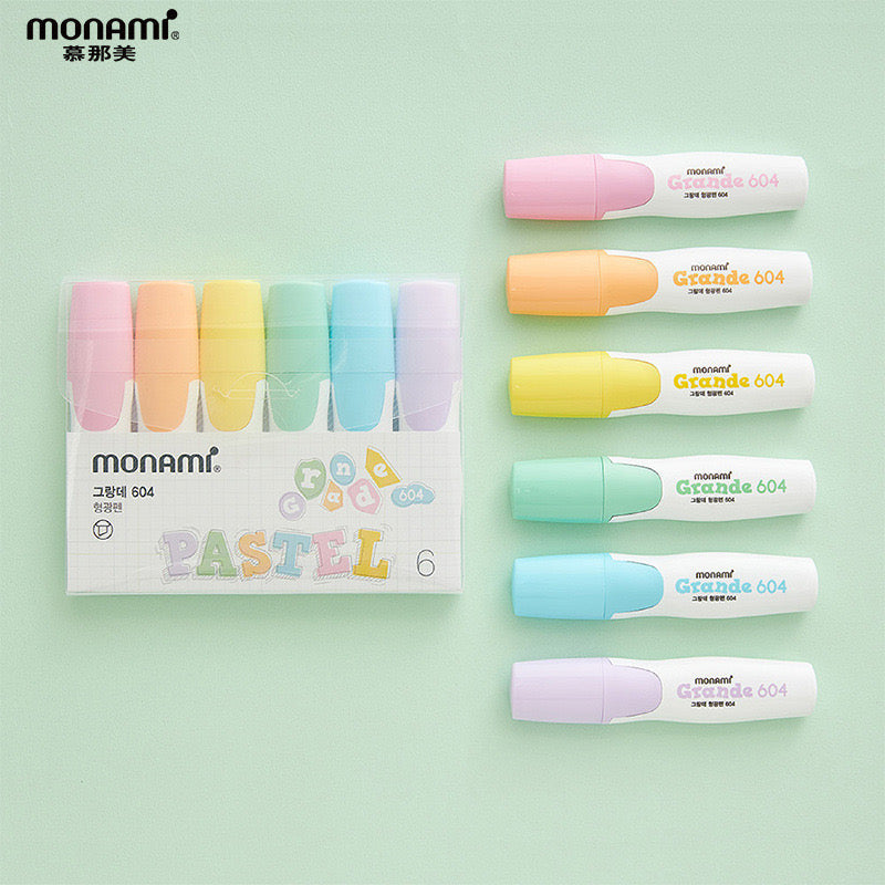 Monami Grange Highlighter Set – 6 Non-Toxic Smudge Resistant Colours