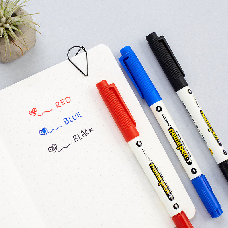 Monami Double-Ended Name Pen – 0.4mm/1.0mm Archival Journaling Pen