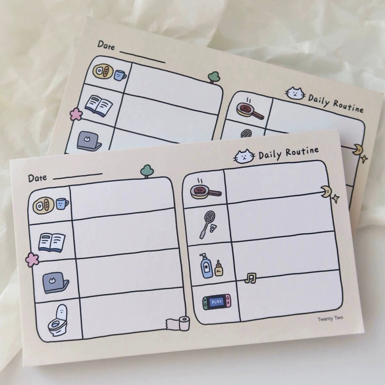 Daily Routine Memo Pad by LuLuFun Studio – 50 Sheet Productivity Note