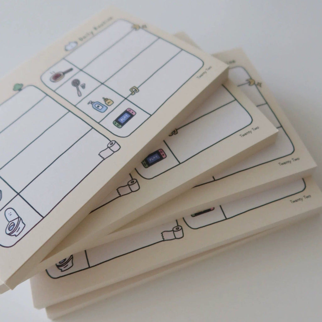 Daily Routine Memo Pad by LuLuFun Studio – 50 Sheet Productivity Note