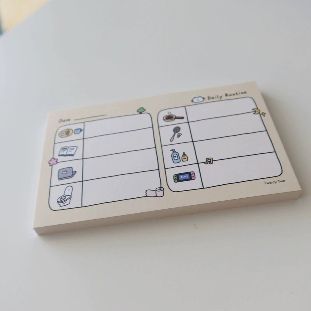 Daily Routine Memo Pad by LuLuFun Studio – 50 Sheet Productivity Note