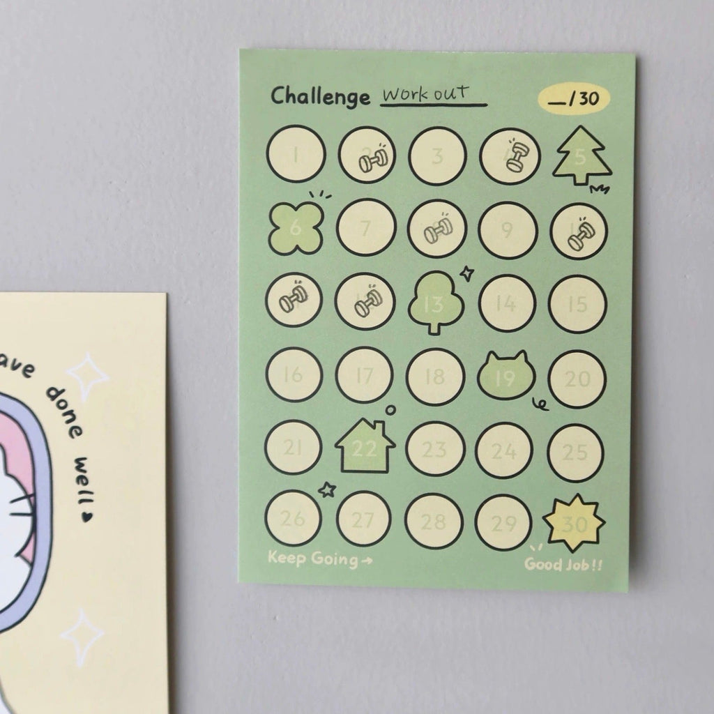 LuLuFun Studio 30 Days Challenge Memo Pad – 50 Sheet Habit Tracker