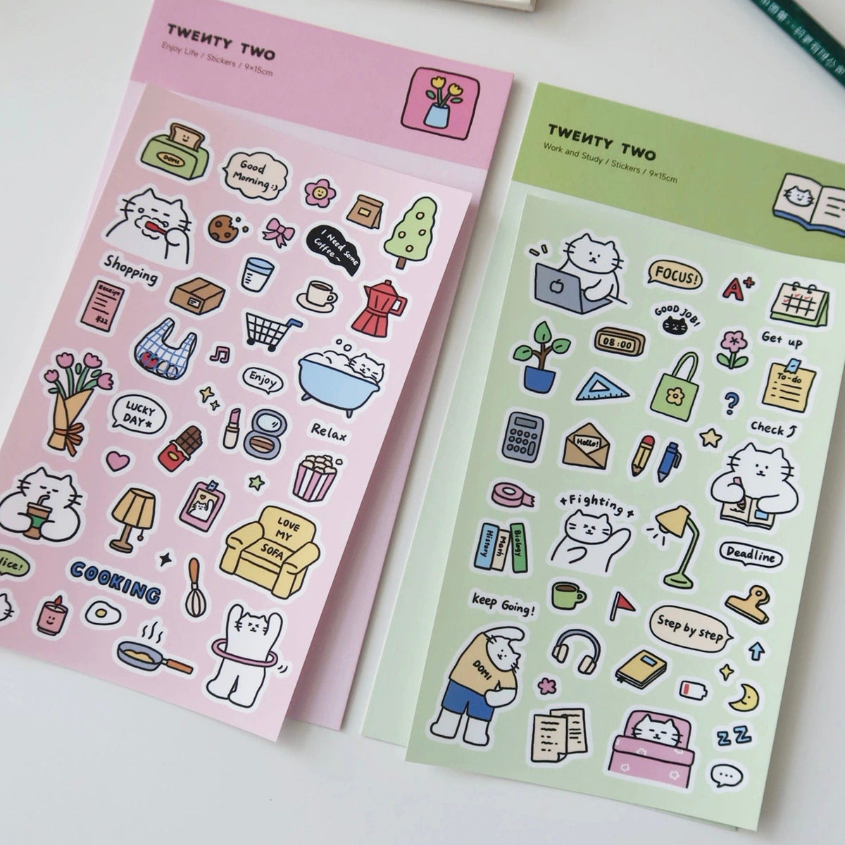 Kitty Diary Sticker Sheet by Twenty Two - Cute Journaling Stationery