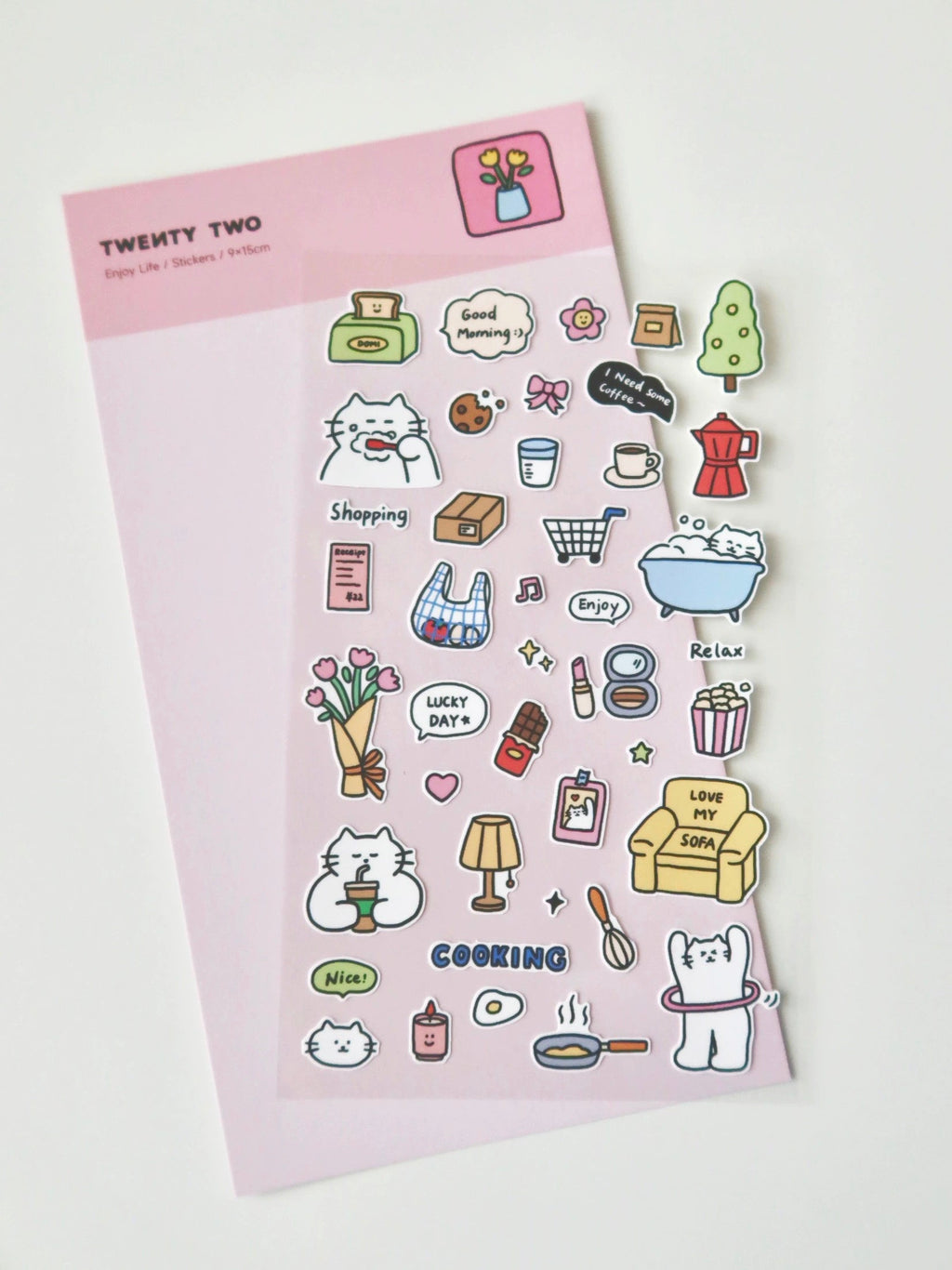Kitty Diary Sticker Sheet by Twenty Two - Cute Journaling Stationery