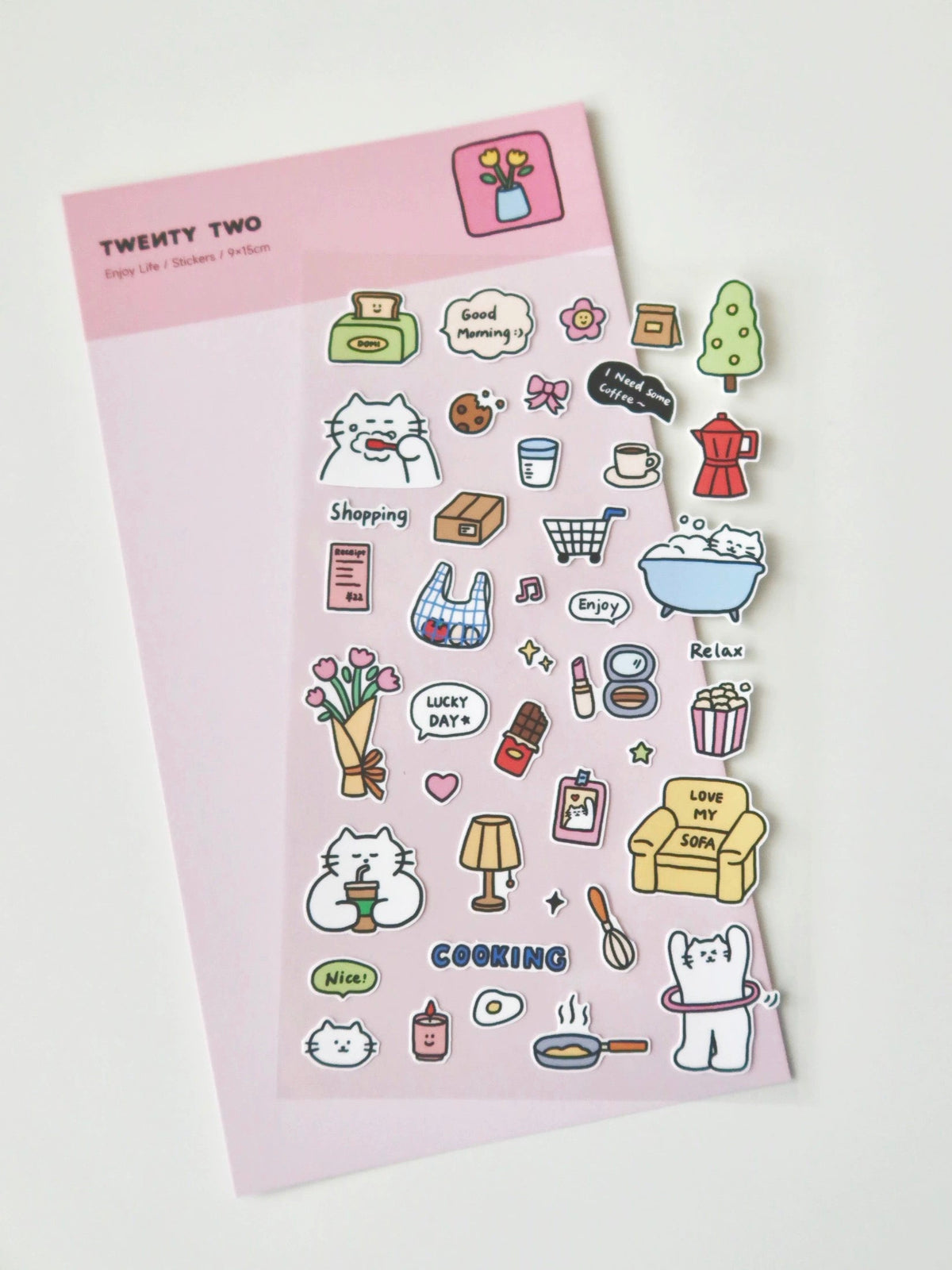Kitty Diary Sticker Sheet by Twenty Two - Cute Journaling Stationery