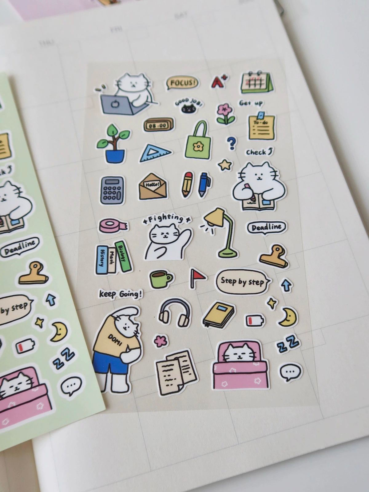 Kitty Diary Sticker Sheet by Twenty Two - Cute Journaling Stationery