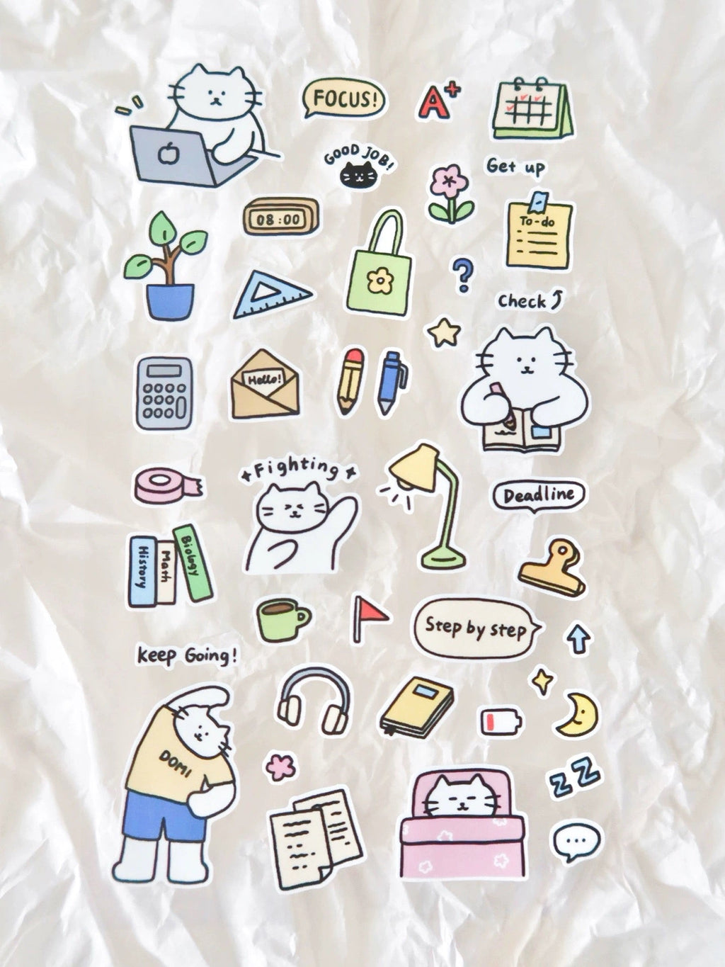 Kitty Diary Sticker Sheet by Twenty Two - Cute Journaling Stationery