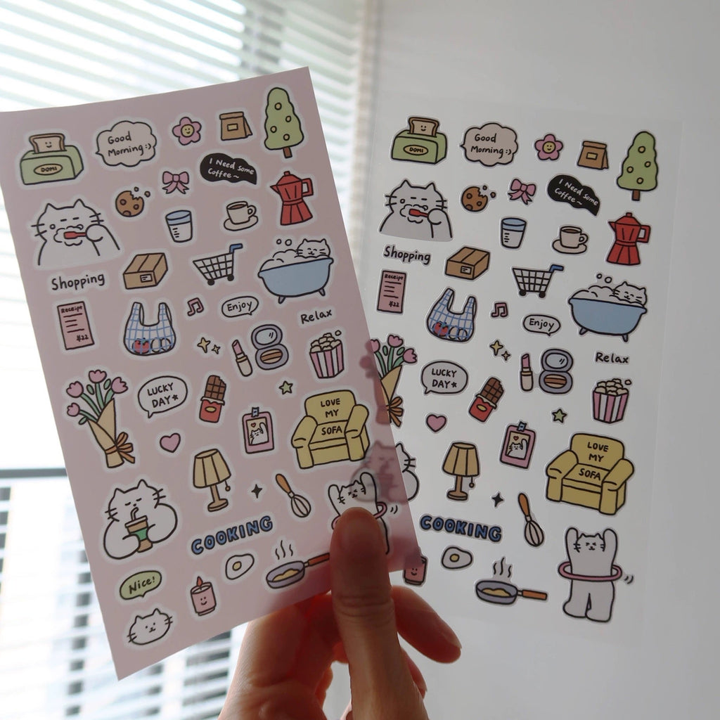Kitty Diary Sticker Sheet by Twenty Two - Cute Journaling Stationery