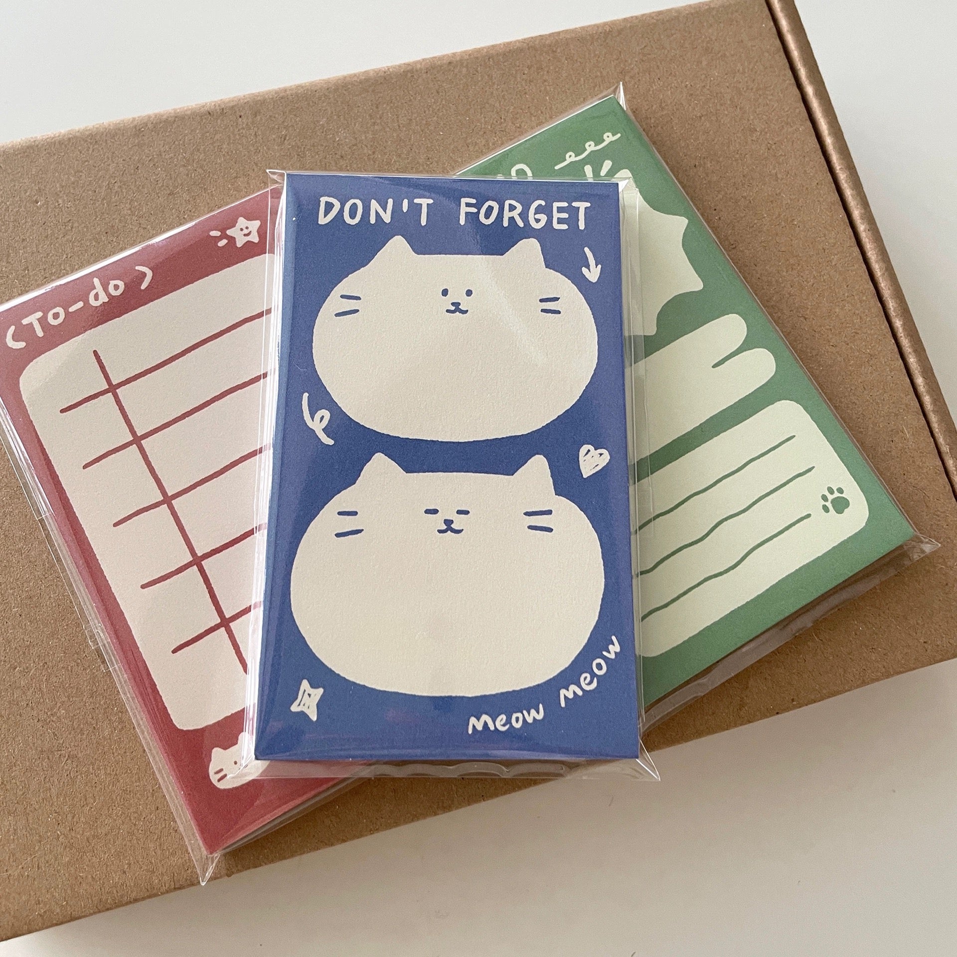 Cat Memo Note Pad by LuLuFun Studio – Cute Animal Stationery, 50 Sheets