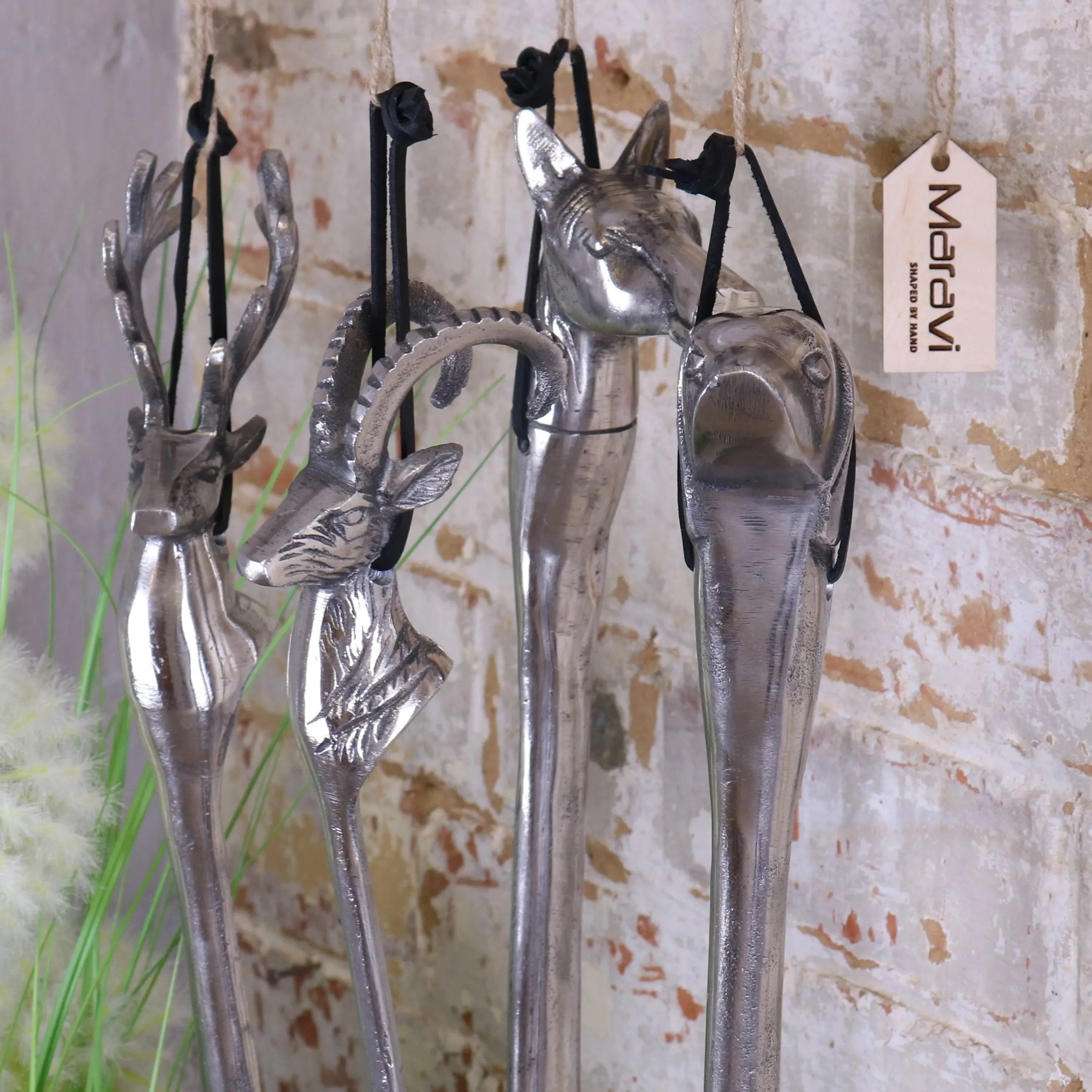 Khosa Animal Head Antique Style Metal Shoe Horn