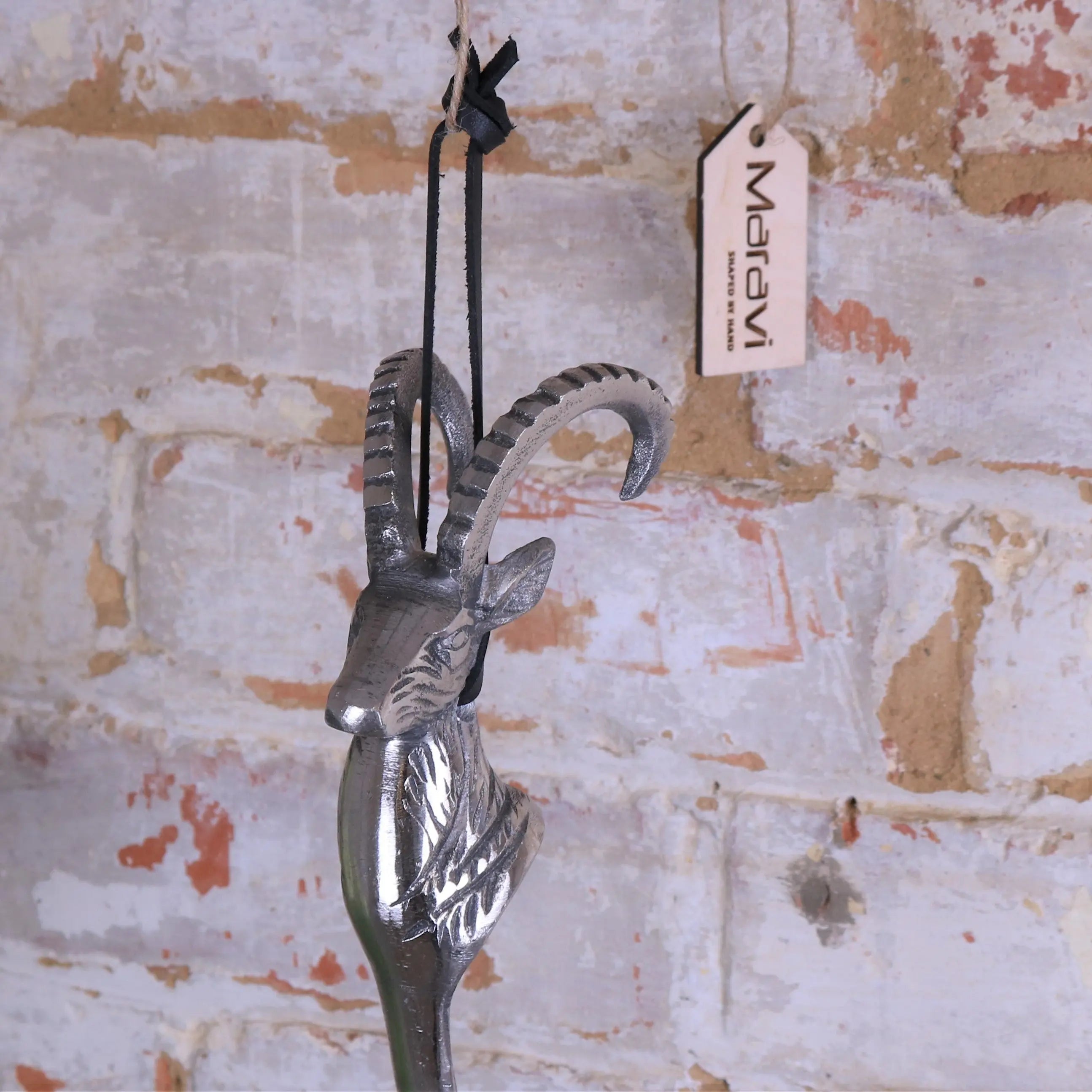 Khosa Animal Head Antique Style Metal Shoe Horn
