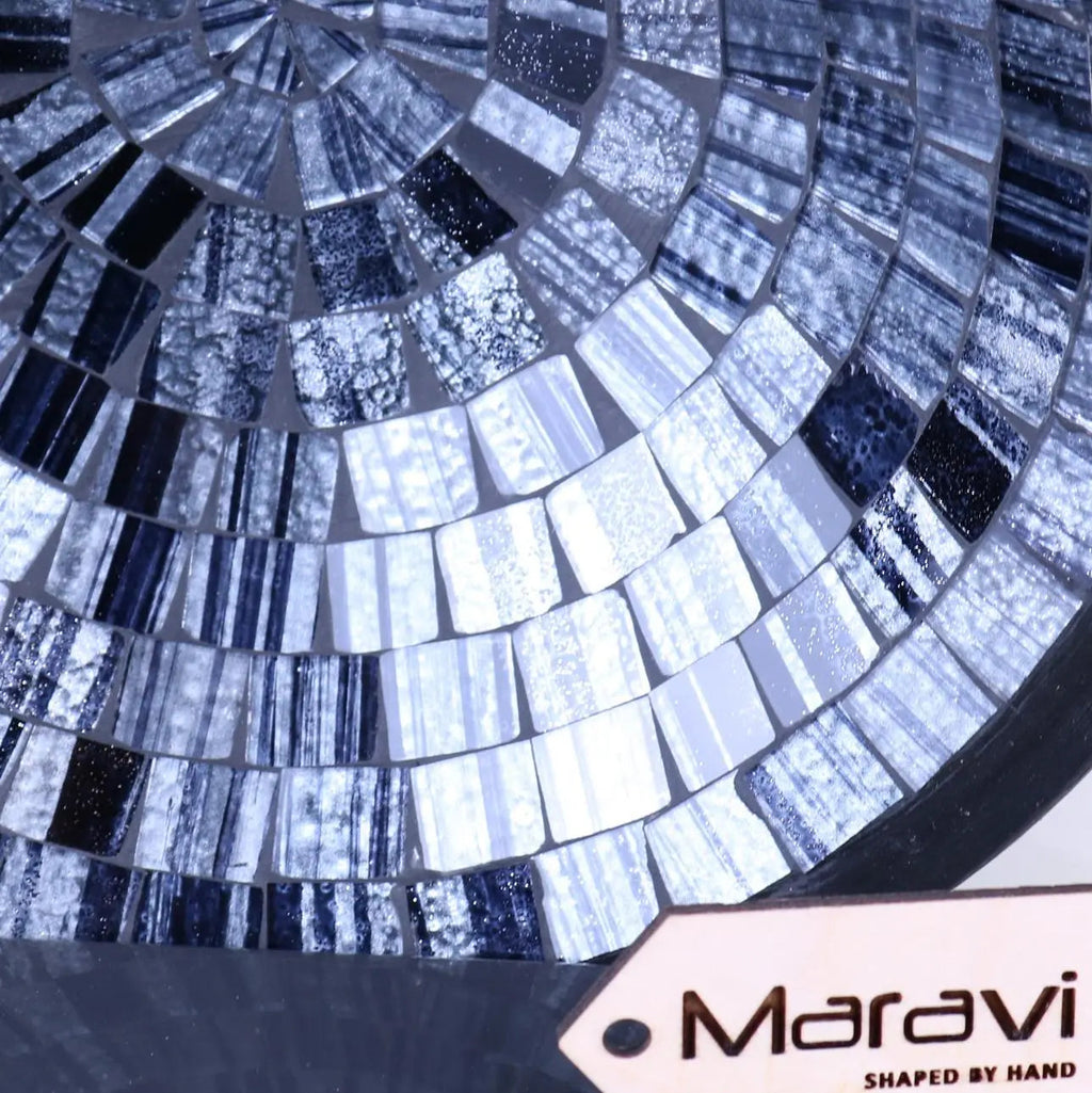 Kentra Mosaic Bowl 28cm Grey Glitter