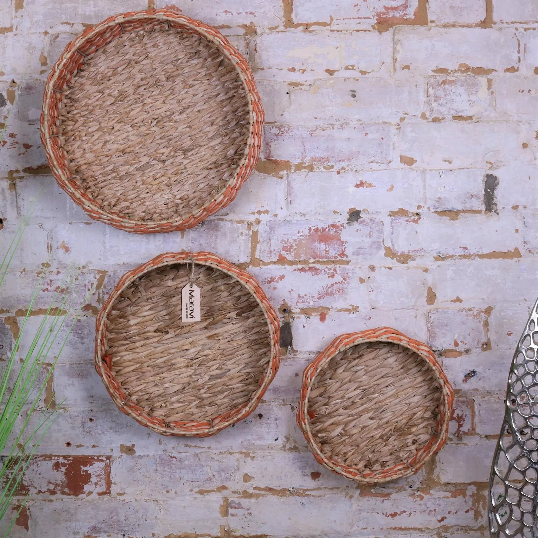 Kurasin Set of 3 Decorative Wall Baskets Bowl