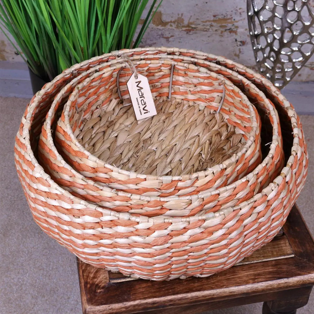 Kurasin Set of 3 Decorative Wall Baskets Bowl