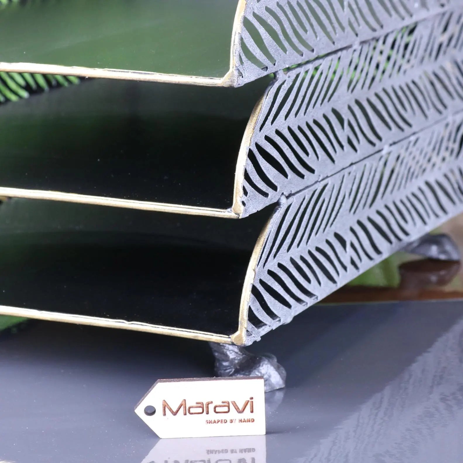 Borgal Leaf Design Metal Filing Trays