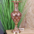 Vintage Brass Vase Hand 36cm Painted and Etched