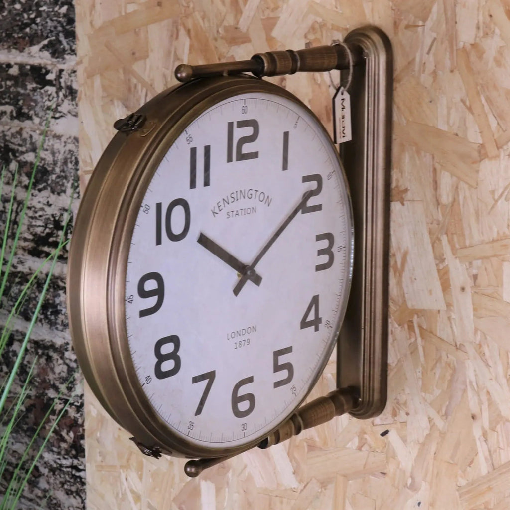 Kensington Station Railway Style Double Sided Clock