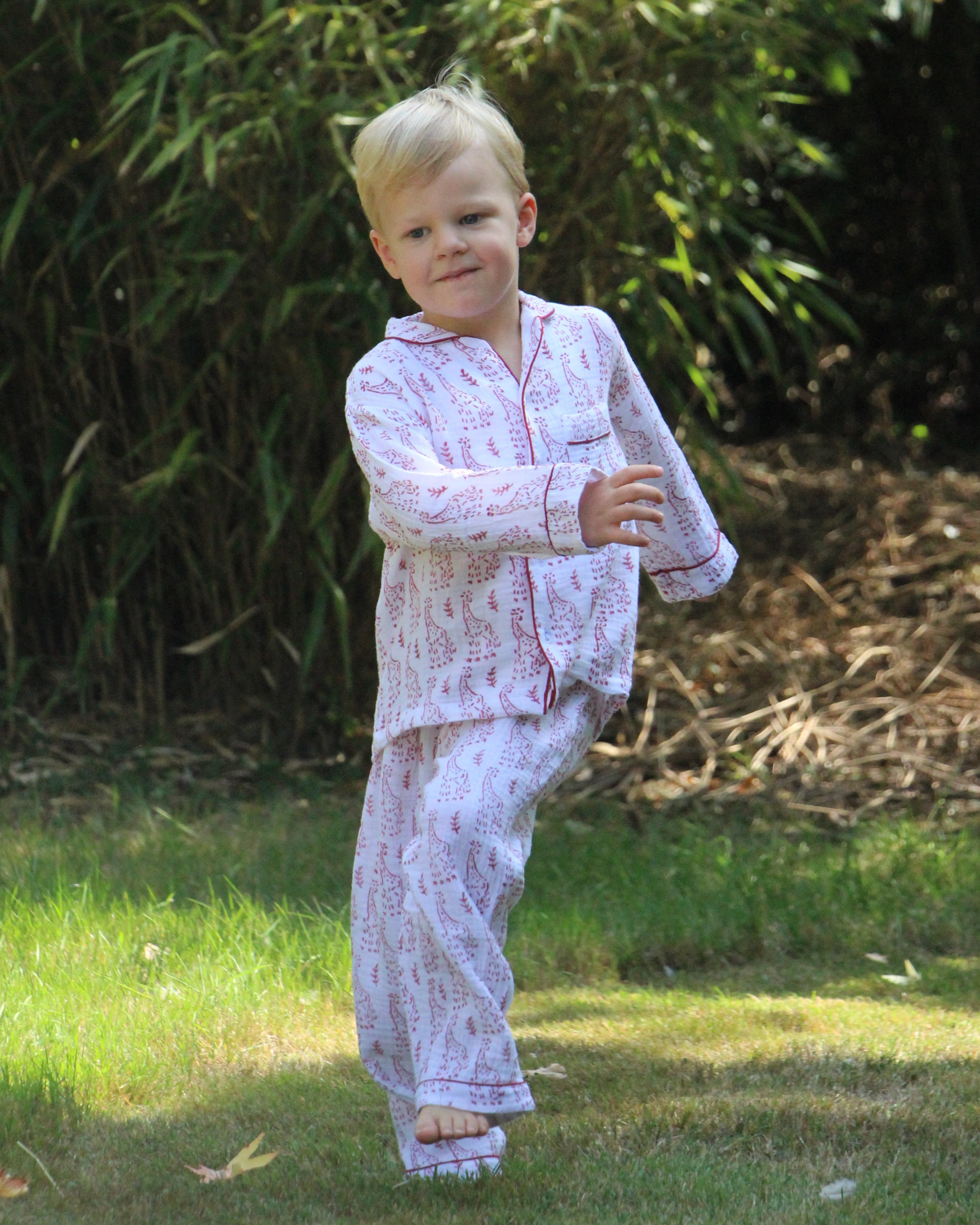 Red Giraffe Organic Muslin Pyjamas